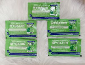 Mybacin Zinc Lemon 10 Tabs มายบาซิน ซิงค์ รสมะนาว 10 เม็ด/ซอง แบบ1แผงและ5แผง