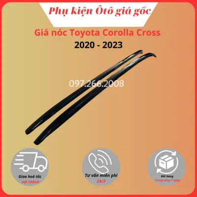 Thanh giá nóc xe Toyota Corolla Cross 2020 2021 2022 2023 có 2 màu đen bóng và bạc