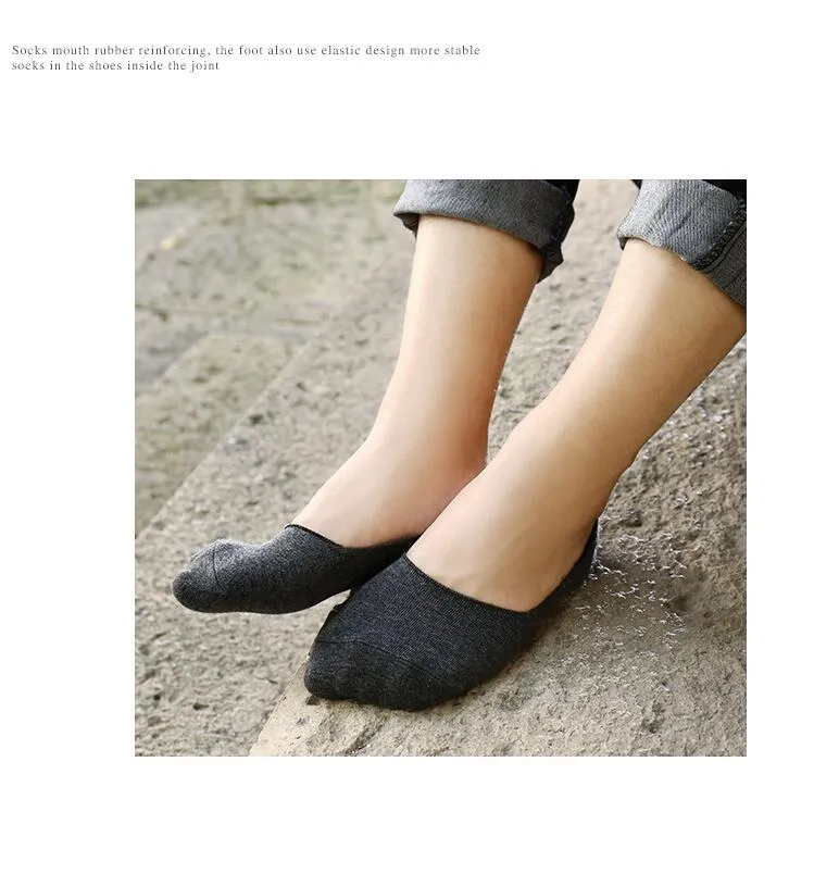 Fashion 5 Pairs Men's Men's Invisible Socks Summer Solid Color