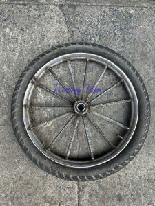 Bánh xe bò xe cải tiến xe lôi xe kéo xe tự chế loại 14 nan đường kính 57cm lốp xe máy tái chế