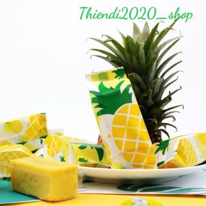 TD82_50 Túi Đựng Bánh Kẹo Bánh dứa Cookie Hàn Miệng (size:13.5cm ngang 4.5cm mở hông 2.5cm)