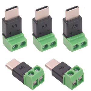 CLARO Solderless Plug USB C to 2Pin Terminal Adapter Charging Conversion Cannot Data Transfer No Solder Green Terminal Professional Type C Male 5V to 2 Pin Charging Connector Phone Laptop