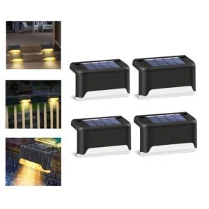 4Pcs Solar Powered LED IP65 Waterproof Step Light Outdoor Garden Lighting Landscape Lamp Sunlight