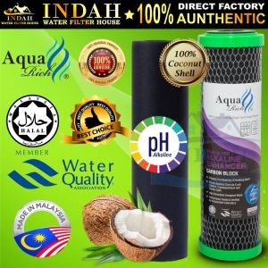 AquaRich JAKIM Halal 10 inch and 20 inch Alkaline Carbon Block CTO Filter Cartridge Filter Replacement for Housing Filter