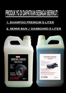 Paket Lengkap Pembersih Kendaraan - Shampoo Mobil Premium 5L & Semir Ban Dashboard 5L