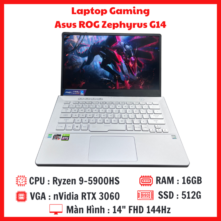 Laptop Gaming Asus ROG Zephyrus G14 Ryzen 9-5900HS RAM 16G SSD