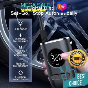 Digital Tire Inflator 12V – Wireless Rechargeable LED Smart Display for Quick Inflation