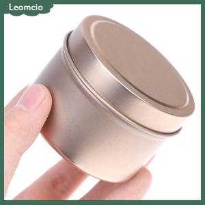 [Leomcio] ขวดโหลใส่เทียนทรงกลมขนาด4ออนซ์กระป๋องอลูมิเนียมพร้อมฝาปิดภาชนะจัดเก็บตัวอย่างเครื่องสำอางแบบทำมือ