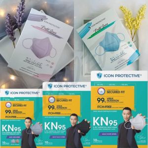Icon Protective 10PCS KN95 5Layers Medical Face Mask BFE99%/PFE99% (MDA & KKM Approved) Made in Malaysia