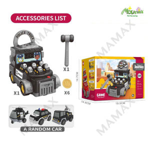 【SG Ready Stock🔥】Whac-A-Mole Truck Toy★Firefighter/Police/Construction Car✅Kids Educational Hammer Game Gift➕1 Random Free Mini Car 🚒🚓🚧