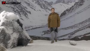 《1115》FUGUINIAO เสื้อแจ็คเก็ตฤดูหนาวกลางแจ้งผสมแคชเมียร์ อุ่น กันน้ำ กันลม ผ้าระบายอากาศ เสื้อโค้ทสำหรับเล่นสกี ปีนเขา และการเดินทาง