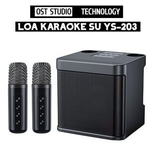 Loa Bluetooth Karaoke YS-203 Kèm 2 Tay Mic Không Dây Điều Chỉnh Đổi GiọngHát Song Ca Loa YS203 Dễ Dàng Sử Dụng