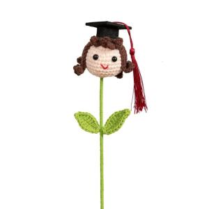 Tay Dệt Sợi Cậu Bé/Cô Gái/Con Chó Tiến Sĩ Hat Bó Hoa đồ trang trí hoa nhân tạo Độc Đáo Handmade Tốt Nghiệp Hiện Nay