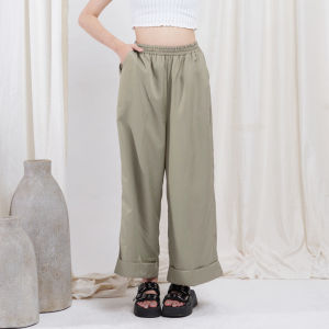 QUEENTIN Celana Wanita Kulot Panjang 0890 Twill Bellano Polos