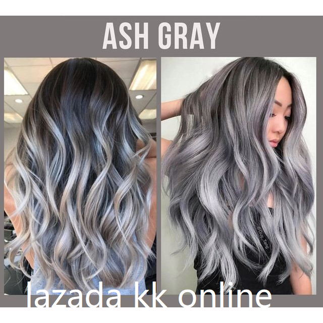 ASH GREY + PEROXIDE 100ML] Ready Stock Saloon Professional Hair Color Dye  Cream 100ML