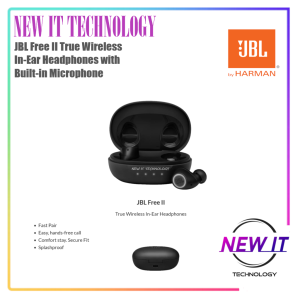 JBL Free II True Wireless In-Ear Headphones with Built-in Microphone Music Playtime Up To 6 Hrs Black