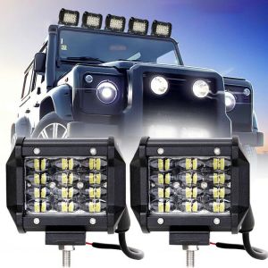 Đèn LED Pod Đèn Đường Địa Hình Sương Mù Lái Xe 4 Inch 72W Đèn LED Hình Khối Chiếu Điểm Chống Nước Cho Xe Bán Tải Xe Jeep SUV Thuyền