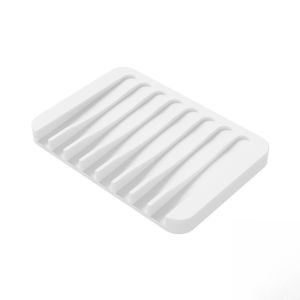 Soft Silicone Soap Dish Sloping Drain Design Kitchen Bathroom Plate Holder Tray Storage Drainable Soap Holder
