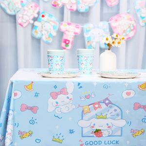 Cinnamoroll Dog Theme Birthday Party Decoration Tableware Balloon Backdrop Cake Topper Birthday Party Supplies Baby Shower
