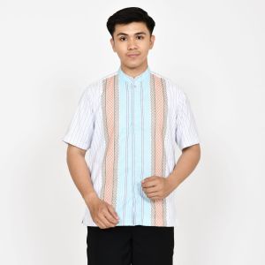 Baju Koko Pria Lengan Pendek Muslimin Islami Katun Putih Halus Bagus Dingin Terbaru Premacy Songket
