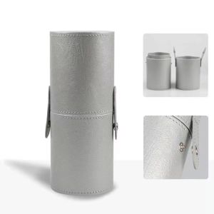 LUXELU Chống bụi Thùng đựng cọ trang điểm Di động Da PU Bộ tổ chức cọ trang điểm Thời trang Chống thấm nước Giá đỡ bút cọ mỹ phẩm trống