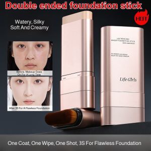 The moisturizing water-based foundation stick is quick to apply  natural  clear  light  close to the skin moisturizing  not dry  not stuck  clear and moisturizing concealing  brightening  light and long-lasting double-heade