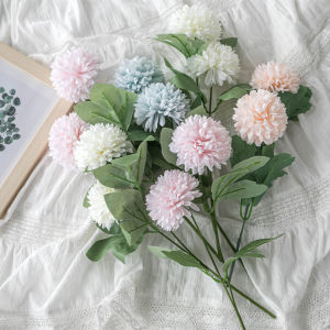 6 in1 Artificial Flowers Ball Chrysanthemum Fake Flower for Party Wedding Home Decoration