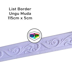 WD Wallpaper List Ungu Muda Wallborder Foam 3D Stiker