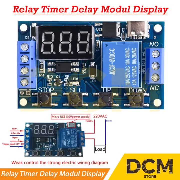 Relay Timer Delay Modul Display 4 Tombol Digital DC Time Module Switch ...