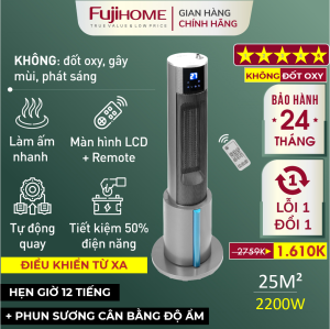 Máy sưởi gốm FUJIHOME FH6000 phun sương Nhập Khẩu điều khiển từ xa quạt sưởi không khô da tiết kiệm điện heater mini