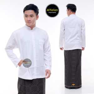 Promo Baju Koko Haibah Bahan Toyobo Grade A Taqwa  Polos Putih Pria Dewasa Lengan Panjang