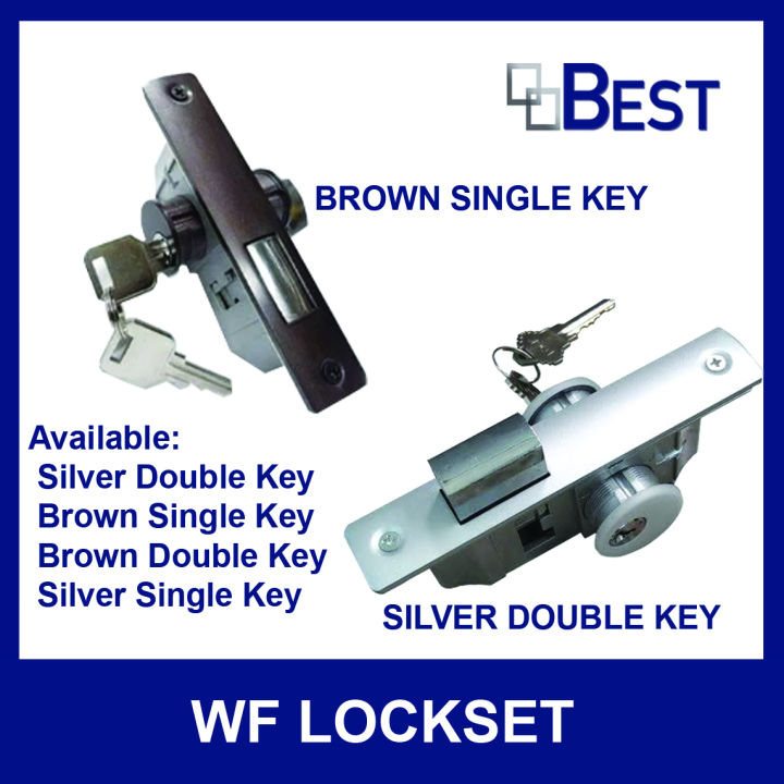 WF Lockset for Aluminum Swing Door Lock Silver Brown FD Lockset ...