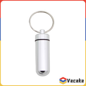 Vacaka Mini Portable Aluminum Pill Case Keychain - Multi-Color Waterproof Medicine Organizer