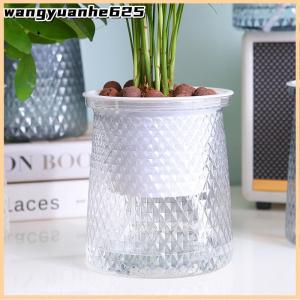 [WYH Store] COD Double-layer Self Watering Plant Pot Transparent Plastic Flower Vase Automatic Lazy Potted Flower Pot Hydroponic Flowerpot Decor