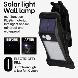 Smart Sensor Solar Clip Light 300W Outdoor No-Drill Wall Lamp Waterproof Portable Camping Light Motion Sensing Garden Courtyard Lighting