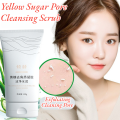 Yellow Sugar Pore Cleansing Scrub Exfoliating Whitening Facial Cleanser Deep Cleaning Pore Remove Acne Blackheads Oil Control Skin Care. 