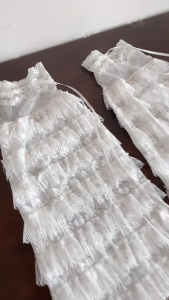 Womens Tiered Ruffle Lace Bowknot Leg Warmers Aesthetic Mesh Flared Leg Covers Princess Knee Length Leg Sleeves Socks