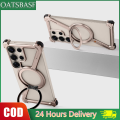 OATSBASF Z Case Minimalist Bumper Phone Case for Samsung Galaxy S25 Ultra with 360° Rotation Ring. 