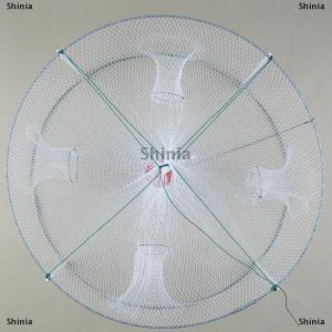 [COD] Shinia 1pcs Foldable Fishing Shrimp Fish Crab Bait Net 4 Holes Crayfish Lobster Fishnet Cast Dip Cage 42x20cm