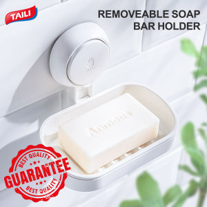 TAILI 2PCS Suction Cup Soap Dish Powerful Vacuum Suction Soap Holder Soap DishesShower Soap HolderStrong Sponge Holder for Shower Bathroom Tub and Kitchen Sink Drill-Free Removable