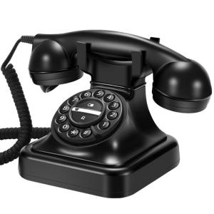 Plugs In Corded Desk Phone Landline Telephone Automatic Redial ABS Construction No Required Metal Bells Sound