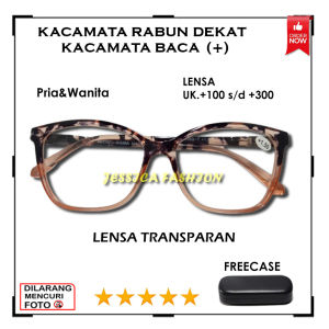 FREE CASE - KACAMATA RABUN DEKAT FULL PLUS (+) KACAMATA LENSA PLUS UNTUK BACA PRIA DAN WANITA TYPE FULL RIM LENSA BENING UKURAN 1.00 SAMPAI 3.00 -