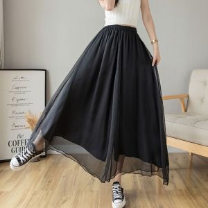 Jumpsuit Women Dress Long Pants with Skirt 2022 Nwe Plus Size 5XL High Waist Loose Casual Wide-leg Culottes Fashion Double Layer Skirt
