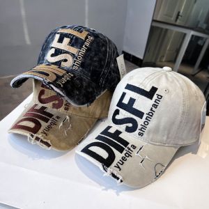 9QSS Letter Embroidered Men Women Baseball Cap Broken Style Versatile Sun Hat Personality Lightweight Peaked Cap Summer UV Protection