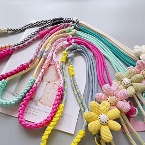 Oldlaiben Crossbody Phone Lanyard Handwoven Floral Adjustable Neck Strap Anti Lost Outdoor Durable Tali Telefon