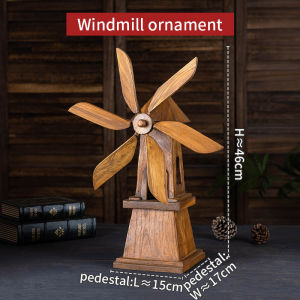 กังหันลมไม้สัก กังหังลมเสริมฮวงจุ้ย ตกแต่งบ้านร้านค้า สูง 46ซม กว้าง 15ซม ใบพัดกว้าง 34ซม กังหันลม กังหันประดับบ้านหมุนได้จริงตามแรงลม เสริมฮวงจุ้ย