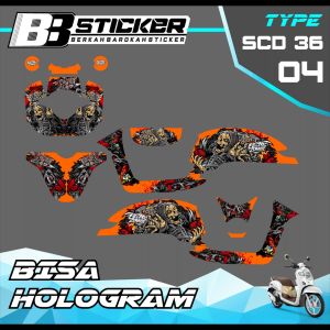 Decal Scoopy BISA HOLOGRAM Full Body Full Block Dekal New Fi 2017 2018 2019  Scd 36