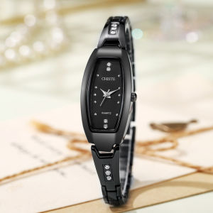Fashionable womens watch with small dial oval barrel shape niche compact watch for women