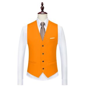 GUKENRO Suit Vest for Men High End Pure Color V-neck all-match slim fit Formal Wear Business Wedding Simple Male Waistcoat