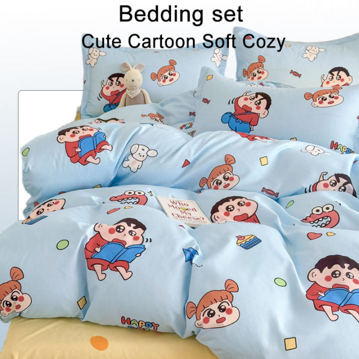 Crayon Shin-chan Bedding Set Cute Cartoon Bedsheet Set in Duvet Cover  Pillowcase Bed sheet Single Queen King Lazada PH - Main Image